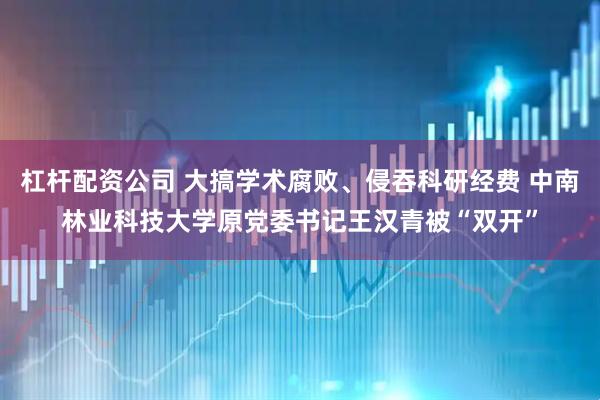 杠杆配资公司 大搞学术腐败、侵吞科研经费 中南林业科技大学原党委书记王汉青被“双开”
